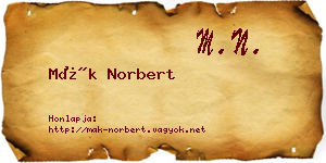 Mák Norbert névjegykártya