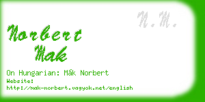 norbert mak business card